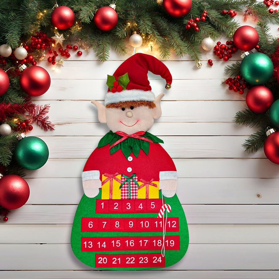 Wholesale Felt Christmas Tree Calendar Christmas Tree Countdown DIY Wall Calendar
